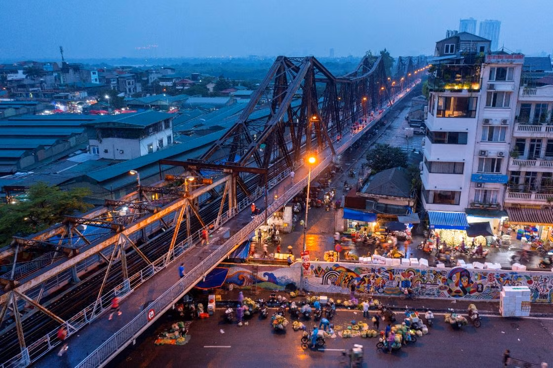 Một trong những khu vực thuộc đường chạy Hà Nội Marathon Techcombank