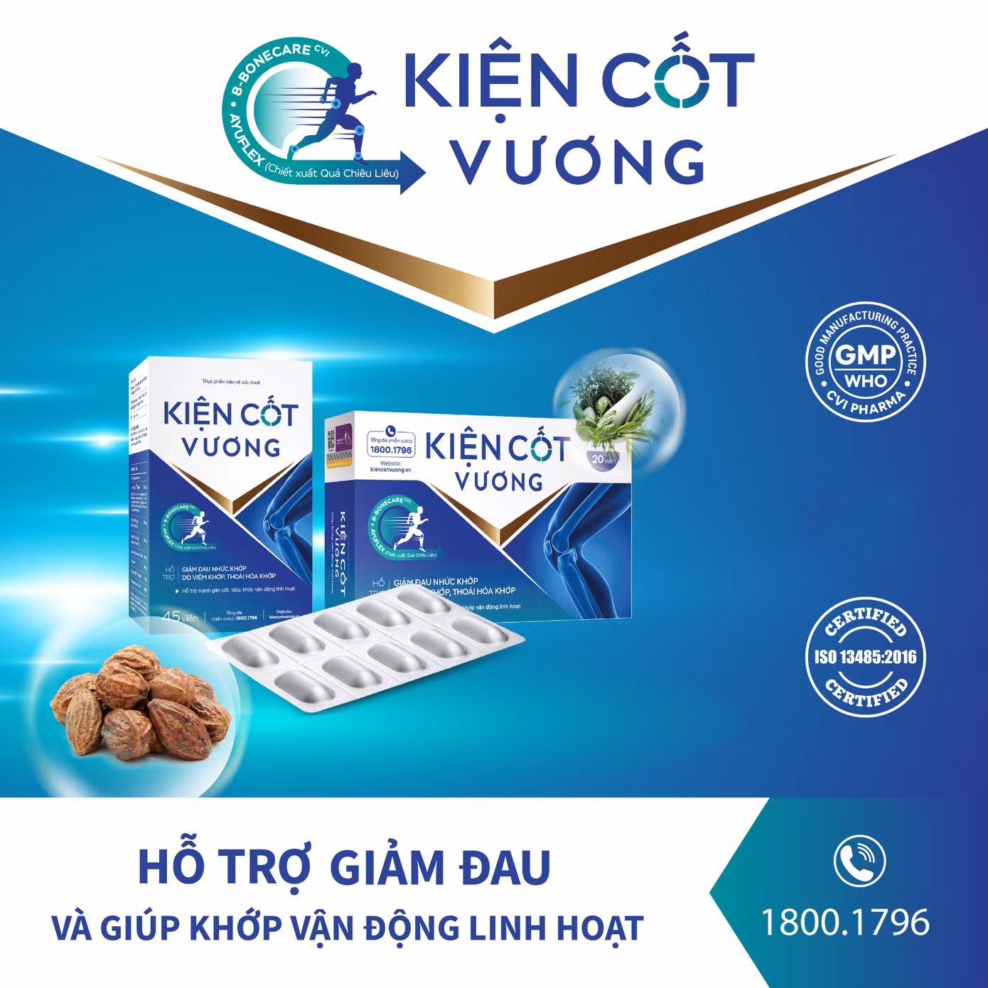 TPBVSK Kiện Cốt Vương - Giải pháp hỗ trợ giảm đau và giúp khớp vận động linh hoạt