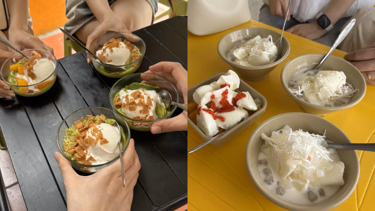 Kem bơ cốm cô Phương và sữa chua cô Phượng cũng "đỉnh nóc". - Ảnh: Phương Thùy Linh