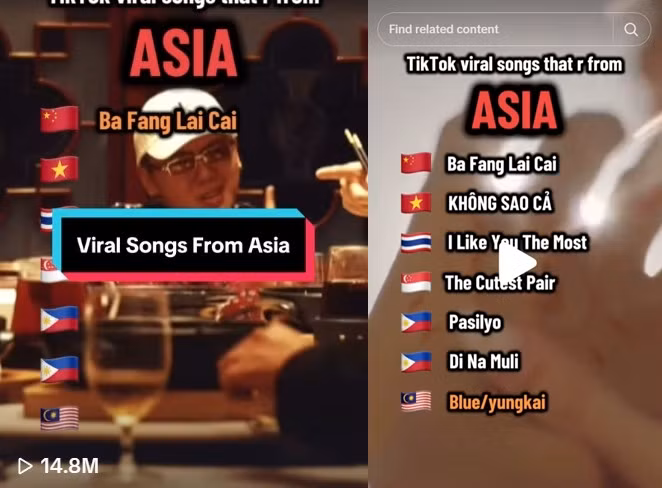 Video những bài hát "viral" nhất châu Á nhận gần 15 triệu lượt xem.