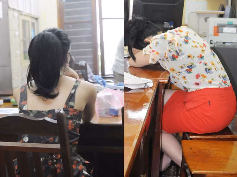 Hai gái mại dâm đã được trả tự do. Ảnh: Tuấn Nguyễn