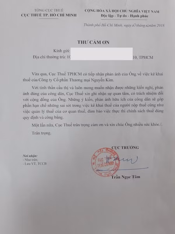 Thưởng 3 triệu đồng người cung cấp thông tin truy thu thuế Nguyễn Kim ảnh 1