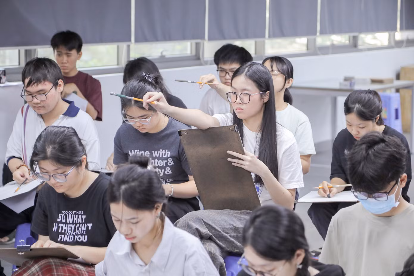 Thí sinh tham gia kỳ thi năng khiếu tại Trường ĐH Văn Lang