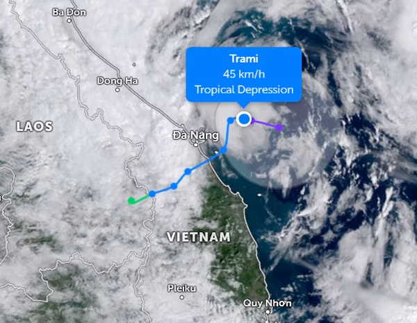 Tàn dư của bão Trà Mi dù trở lại biển nhưng không có điều kiện để mạnh trở lại. Ảnh: Zoom Earth, JMA, JTWC.