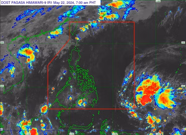 Hình ảnh vệ tinh về áp thấp 93W. Ảnh: PAGASA.