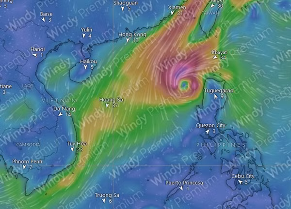Mô hình của GFS cho rằng bão sẽ vào Biển Đông vào khoảng 8/11. Ảnh: Windy, GFS. Mô hình của GFS cho rằng bão sẽ vào Biển Đông vào khoảng 8/11. Ảnh: Windy, GFS.