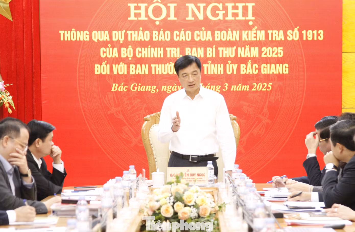 Ủy viên Bộ Chính trị, Bí thư Trung ương Đảng, Chủ nhiệm Ủy ban Kiểm tra Trung ương Nguyễn Duy Ngọc kết luận hội nghị. Ảnh: Nguyễn Thắng