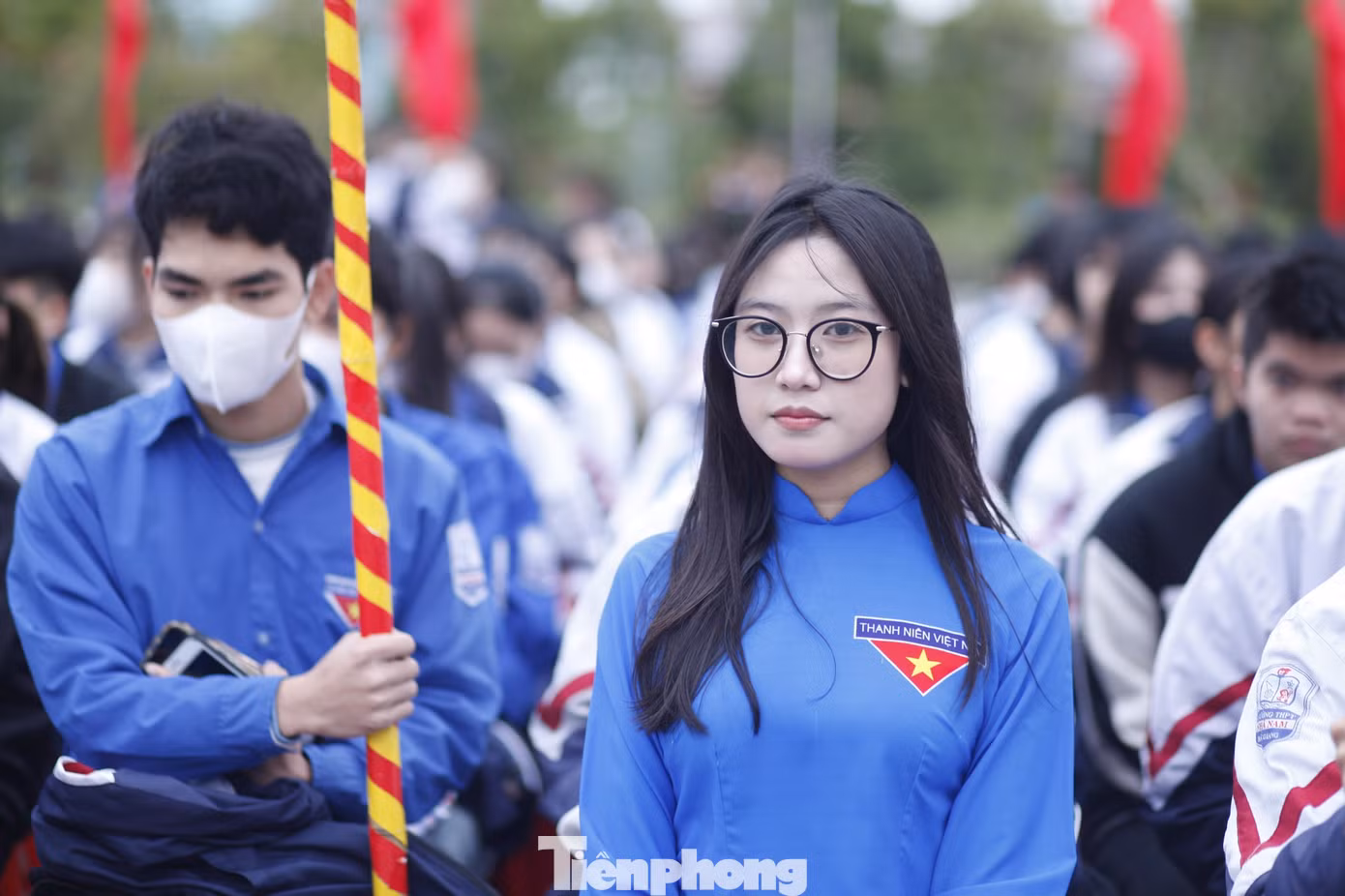 Đoàn viên tỉnh Bắc Giang hào hứng dự ra quân Tháng Thanh niên. Ảnh: Nguyễn Thắng