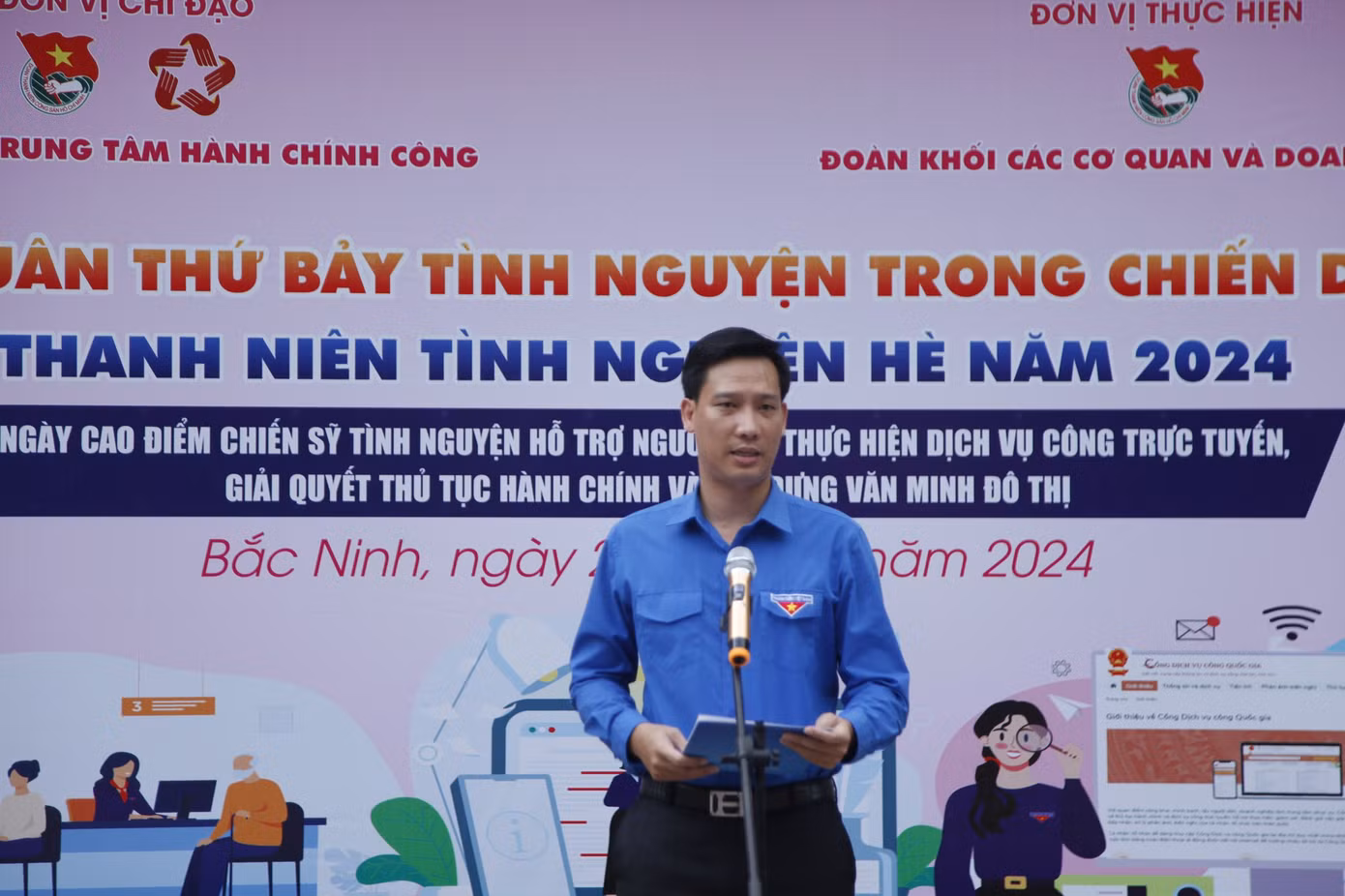 Phó Bí thư Tỉnh Đoàn Bắc Ninh Nguyễn Bảo Đại phát biểu tại chương trình. Ảnh: Nguyễn Thắng Phó Bí thư Tỉnh Đoàn Bắc Ninh Nguyễn Bảo Đại phát biểu tại chương trình. Ảnh: Nguyễn Thắng