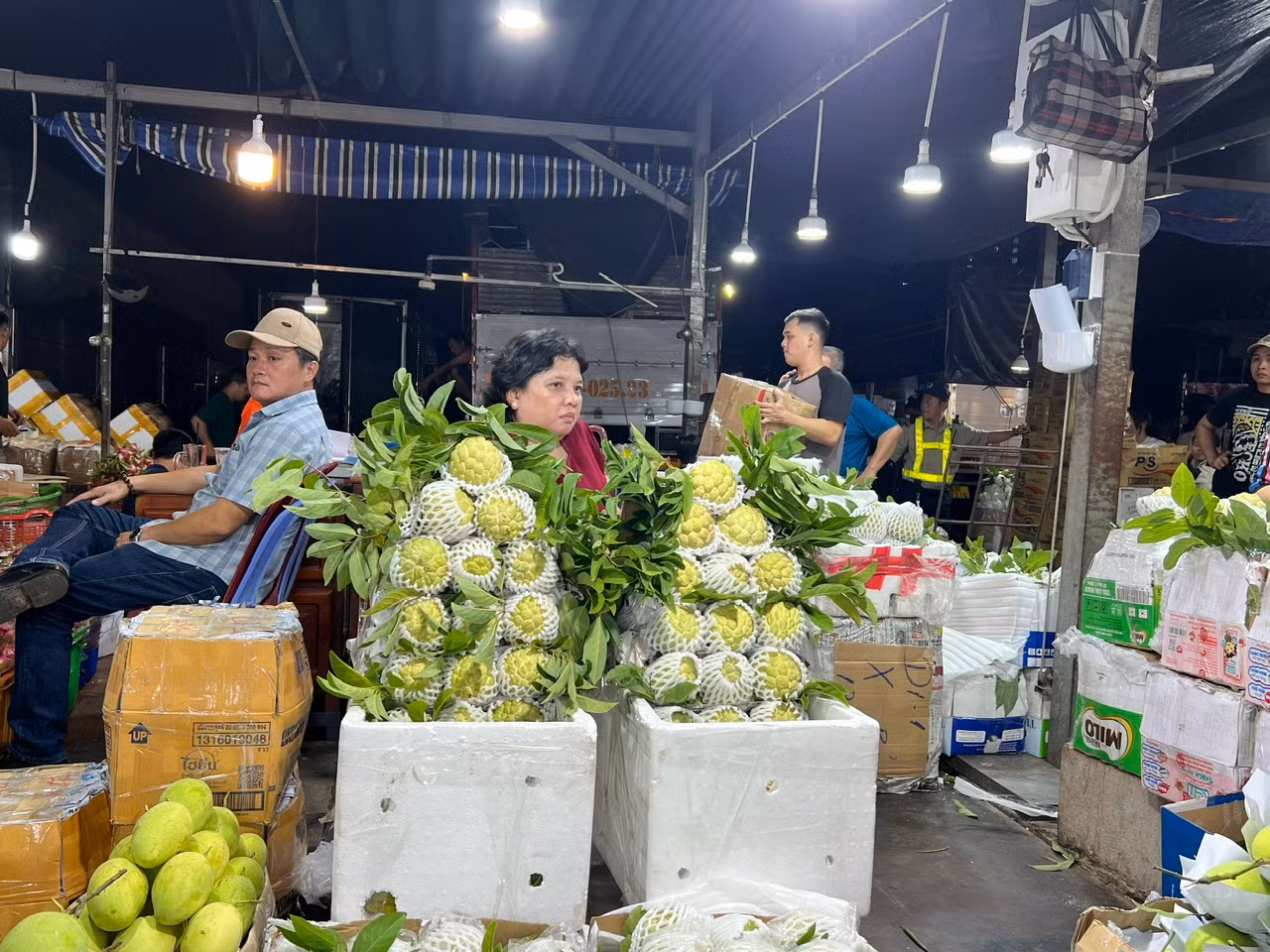 Đối với ngành hàng rau củ, quả, trái cây, để đảm bảo nguồn hàng không bị đứt gãy khi có sự cố về cung ứng, các thương nhân có kế hoạch dự trữ hàng hóa tại các kho lạnh xung quanh chợ (khoảng 2.000 tấn rau củ quả và chủ yếu là mặt hàng cà rốt, khoai tây, hành tỏi…). Nhìn chung giá cả tại chợ ổn định. Đối với ngành hàng rau củ, quả, trái cây, để đảm bảo nguồn hàng không bị đứt gãy khi có sự cố về cung ứng, các thương nhân có kế hoạch dự trữ hàng hóa tại các kho lạnh xung quanh chợ (khoảng 2.000 tấn rau củ quả và chủ yếu là mặt hàng cà rốt, khoai tây, hành tỏi…). Nhìn chung giá cả tại chợ ổn định.