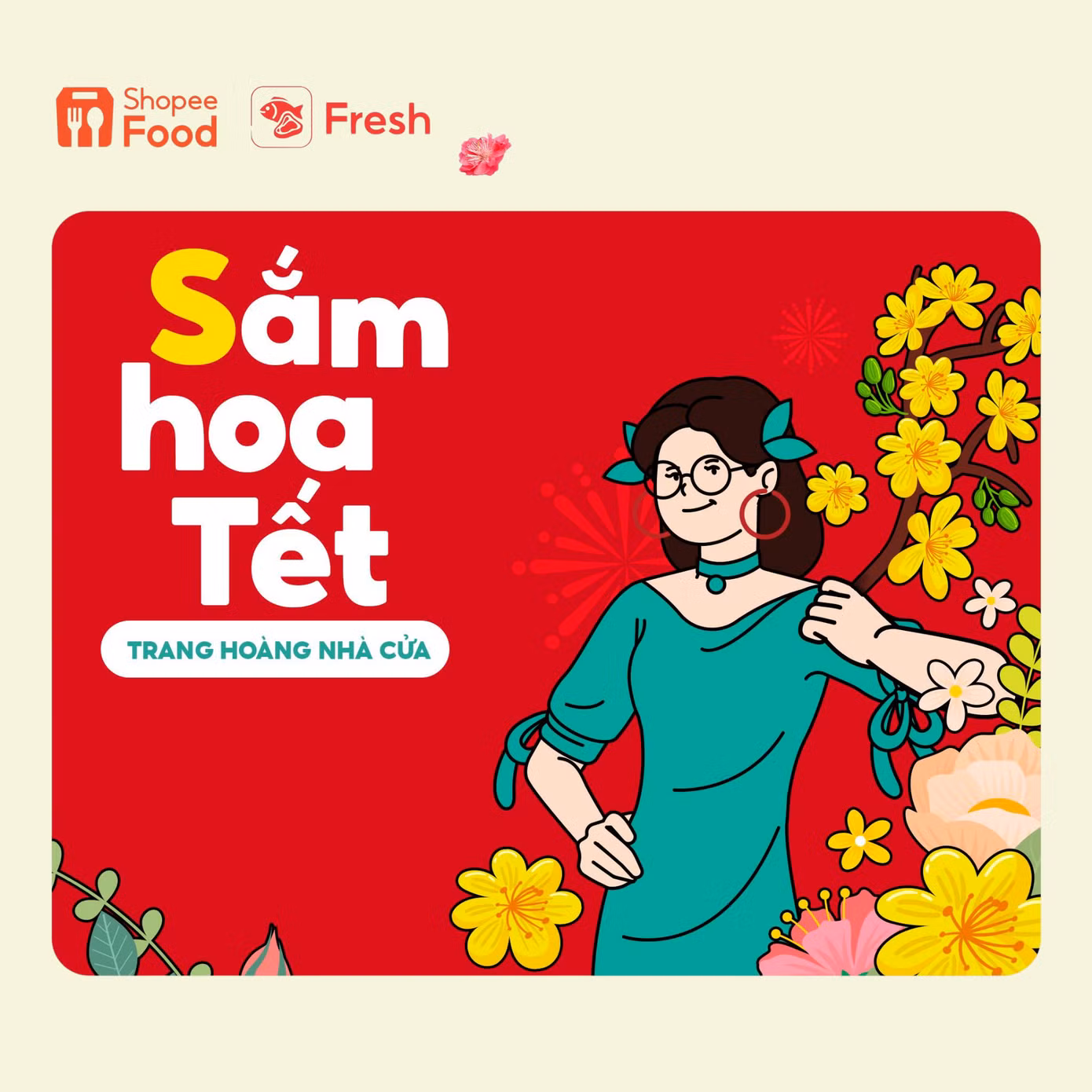 Chưa hết, chị em hoàn toàn có thể mua hoa cắm Tết và trang hoàng nhà cửa với nhiều loại hoa đa sắc từ ShopeeFood ngay từ bây giờ, chẳng cần chen lấn chợ hoa mà vẫn có đủ mai đào cúc trúc chơi Tết