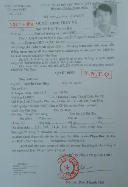 Quyết định truy nã đặc biệt đối với Nguyễn Tuấn Minh, Chủ tịch HĐQT Muaban24