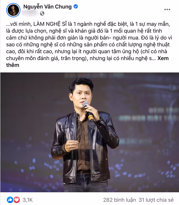 Bài đăng của nhạc sĩ Nguyễn Văn Chung thu hút nhiều bình luận. Bài đăng của nhạc sĩ Nguyễn Văn Chung thu hút nhiều bình luận.