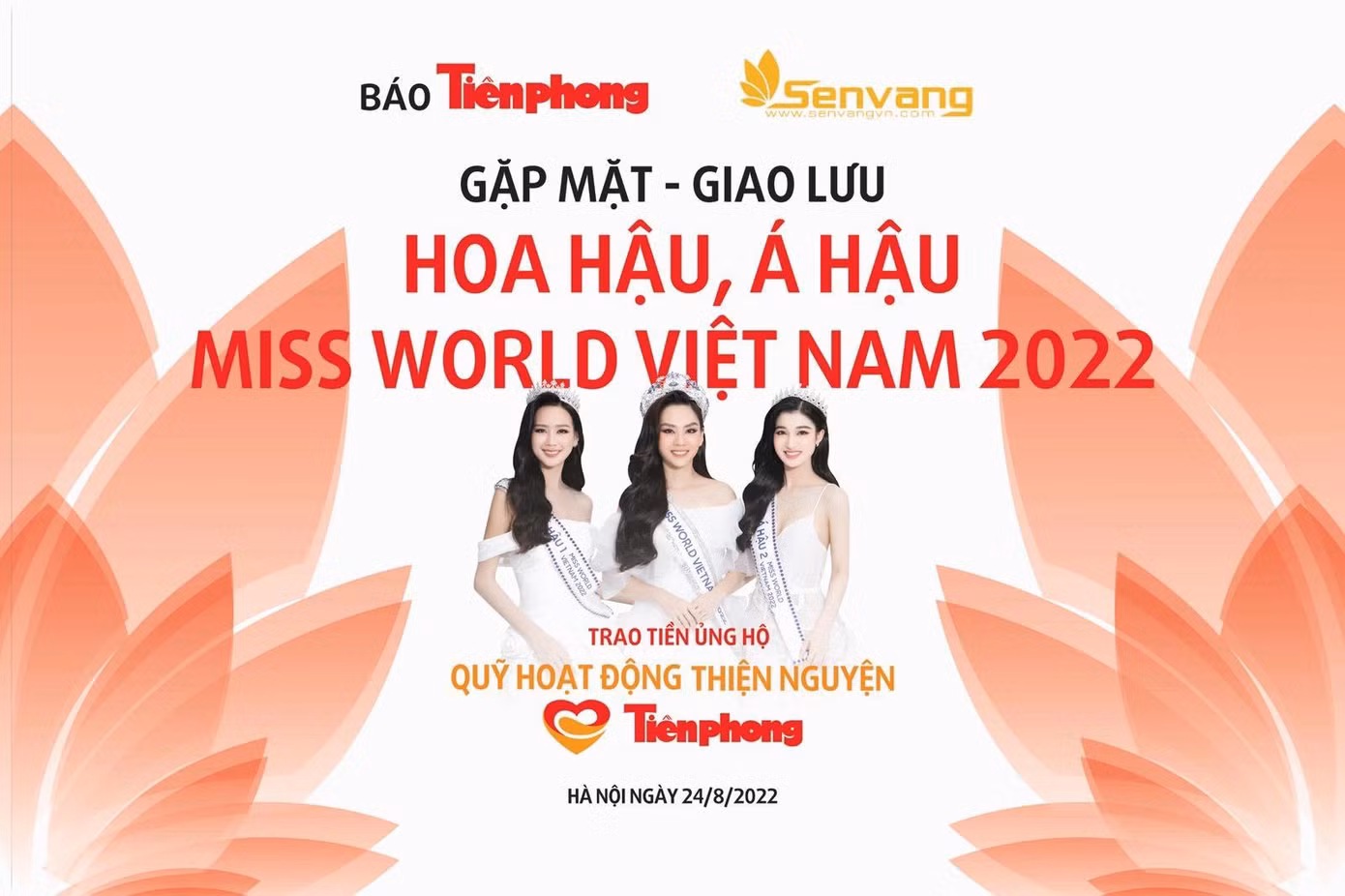 Top 3 Miss World Vietnam 2022 giao lưu cùng độc giả báo Tiền Phong vào chiều 24/8.