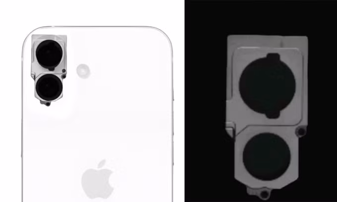 Ảnh thiết kế cụm camera iPhone 16, theo Majin Bu.