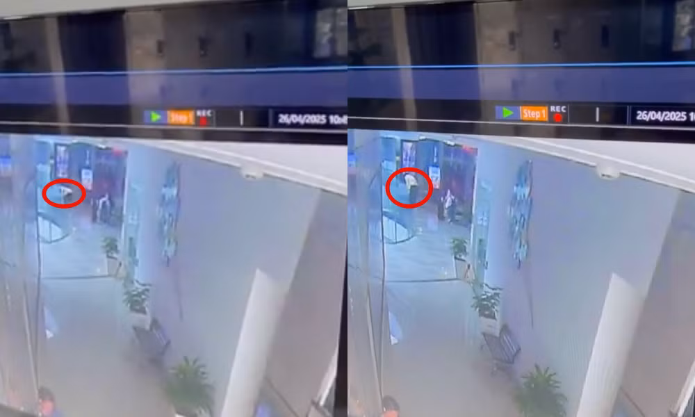 Camera ghi lại khoảnh khắc nam thanh niên nhảy lầu từ tầng 7 Trung tâm thương mại.