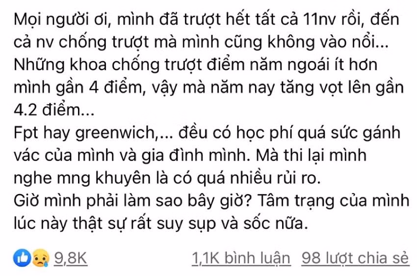 Một số thí sinh trải lòng khi điểm chuẩn năm 2021 tăng đột biến.