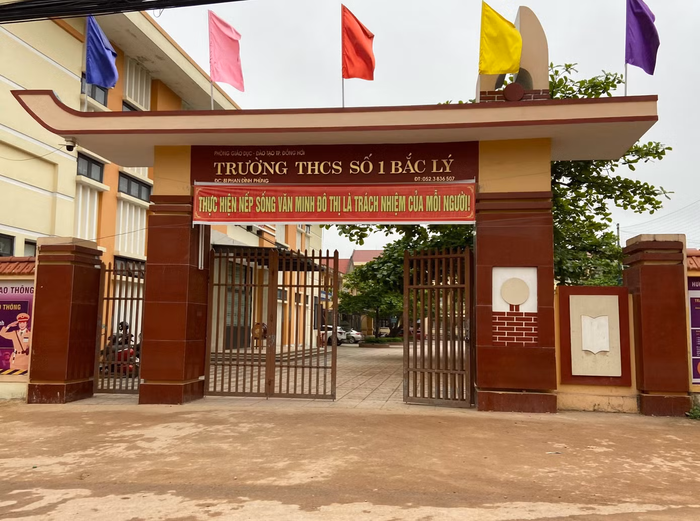 Trường THCS số 1 Bắc Lý, nơi xảy ra sự việc. (Ảnh: Hải Sâm)