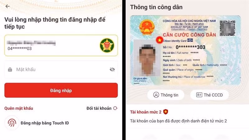 Người dân có thể sử dụng các tiện ích như giấy phép lái xe, bảo hiểm y tế... thông qua tài khoản định danh điện tử.