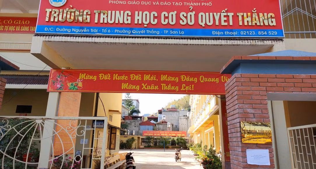 Trường THCS Quyết Thắng - nơi xảy ra vụ việc.