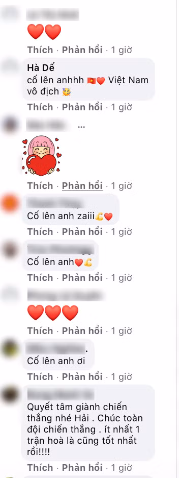 Một số bình luận của dân mạng dưới bài đăng của Quang Hải.
