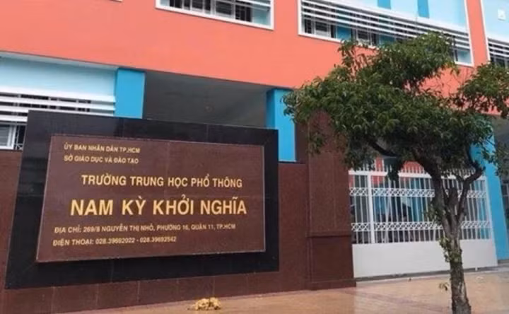 Trường THPT Nam Kỳ Khởi Nghĩa, quận 11, TP.HCM. (Ảnh: Trang web nhà trường)