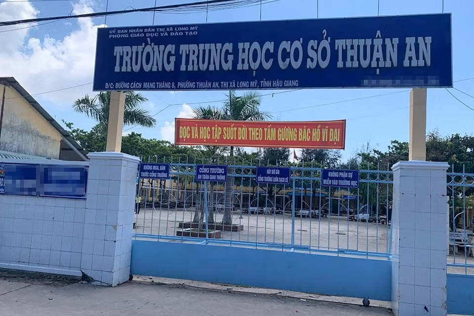Trường THCS Thuận An - nơi xảy ra vụ việc.