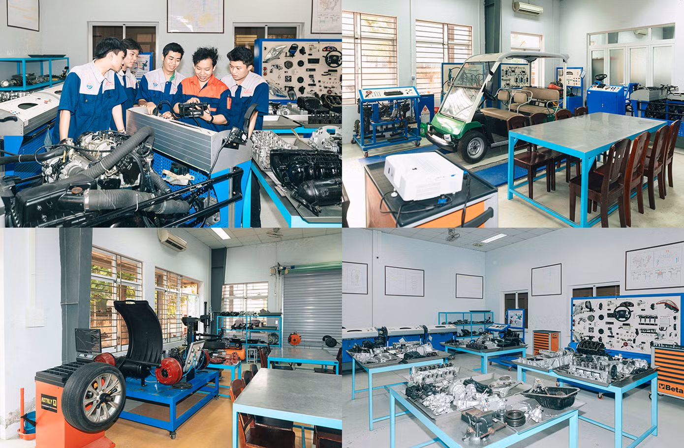Xưởng Thực hành Ôtô của ĐH Duy Tân với đầy đủ các thiết bị hiện đại cho sinh viên học tập Xưởng Thực hành Ôtô của ĐH Duy Tân với đầy đủ các thiết bị hiện đại cho sinh viên học tập