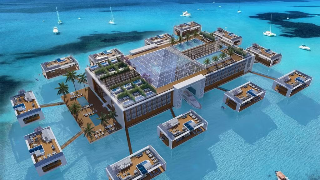 Khách sạn nổi trên biển đầu tiên của thế giới ở Dubai. Ảnh: Kempinski Hotels. Khách sạn nổi trên biển đầu tiên của thế giới ở Dubai. Ảnh: Kempinski Hotels.