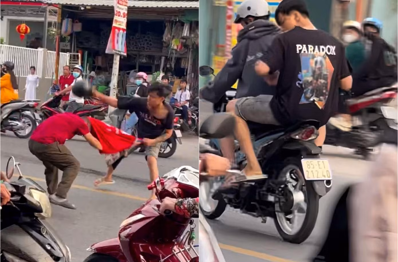 Tài xế xe ôm công nghệ bị thanh niên dùng nón bảo hiểm đánh liên tiếp vào vùng đầu. Sau khi đánh người, thanh niên lên xe máy rời khỏi hiện trường. Tài xế xe ôm công nghệ bị thanh niên dùng nón bảo hiểm đánh liên tiếp vào vùng đầu. Sau khi đánh người, thanh niên lên xe máy rời khỏi hiện trường.