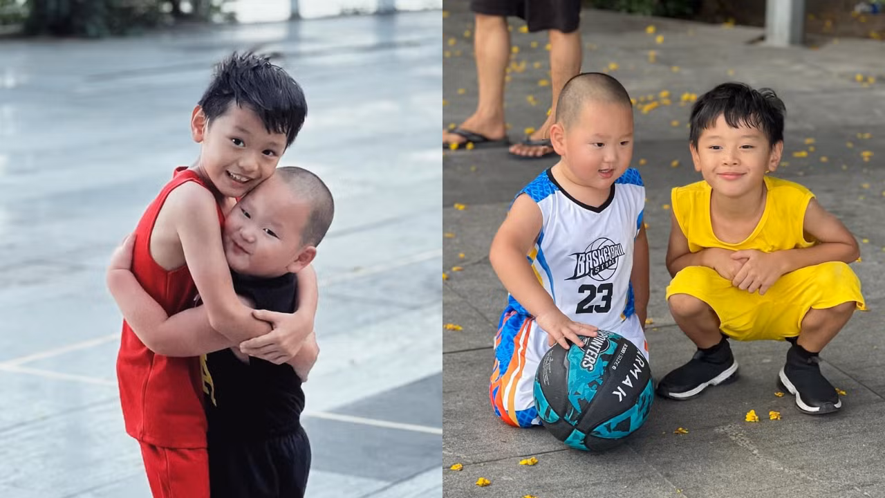 Hai anh em đồng hành với nhau ở mọi "mặt trận" từ đi học, đi ăn hay đi tập thể thao. Hai anh em đồng hành với nhau ở mọi "mặt trận" từ đi học, đi ăn hay đi tập thể thao.