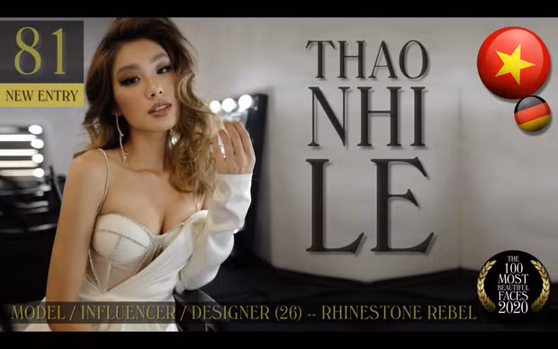 Thảo Nhi Lê đứng ở vị trí 81 trong Top 100 Gương Mặt Đẹp Nhất Thế Giới năm 2020.