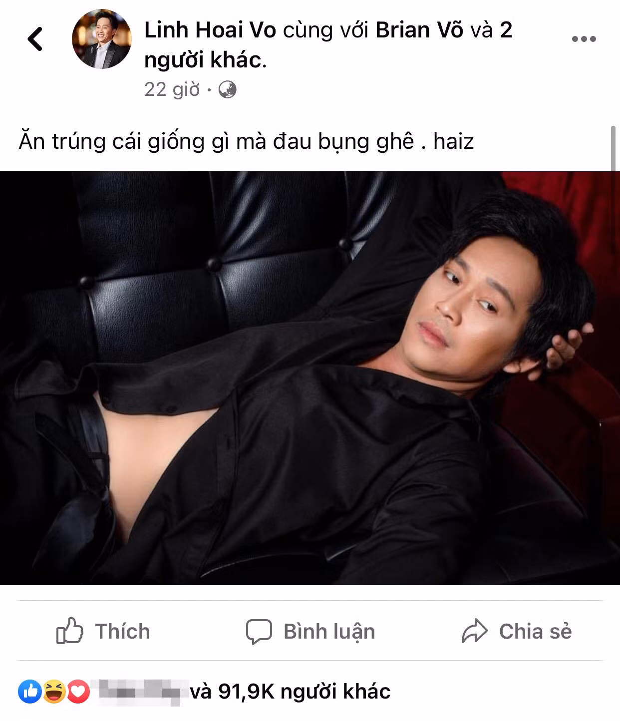 Bức ảnh "gây sốt" mạng xã hội của nghệ sĩ Hoài Linh với lượt tương tác cao. Bức ảnh "gây sốt" mạng xã hội của nghệ sĩ Hoài Linh với lượt tương tác cao.