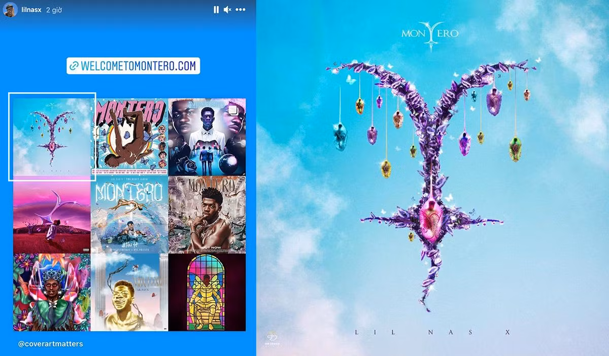 Lil Nas X đã đăng lại các mẫu remade album Montero do Cover Art Matter bình chọn.