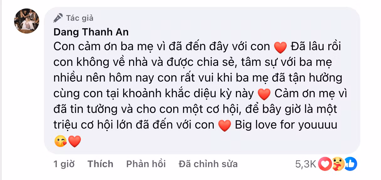 Dưới phần bình luận, Negav gửi lời cảm ơn đến mẹ vì đã cho nam rapper một cơ hội. Dưới phần bình luận, Negav gửi lời cảm ơn đến mẹ vì đã cho nam rapper một cơ hội.