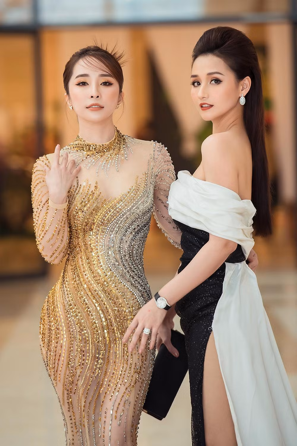 Quỳnh Nga và Lã Thanh Huyền khoe nhan sắc quyến rũ, nóng bỏng ở sự kiện.