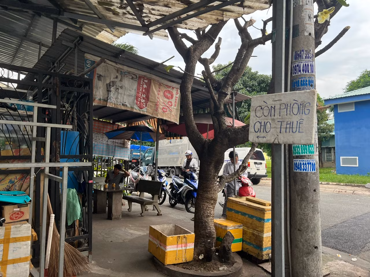 Phường Tân Tạo (quận Bình Tân, TPHCM) từng được mệnh danh là “thủ phủ nhà trọ” ở TPHCM, hiện nay trở nên đìu hiu, vắng vẻ vì công nhân lần lượt trả phòng về quê. Một số chủ nhà trọ treo bảng “cho thuê phòng”, "còn phòng cho thuê"... cả năm nay nhưng chưa cho thuê được. Phường Tân Tạo (quận Bình Tân, TPHCM) từng được mệnh danh là “thủ phủ nhà trọ” ở TPHCM, hiện nay trở nên đìu hiu, vắng vẻ vì công nhân lần lượt trả phòng về quê. Một số chủ nhà trọ treo bảng “cho thuê phòng”, "còn phòng cho thuê"... cả năm nay nhưng chưa cho thuê được.