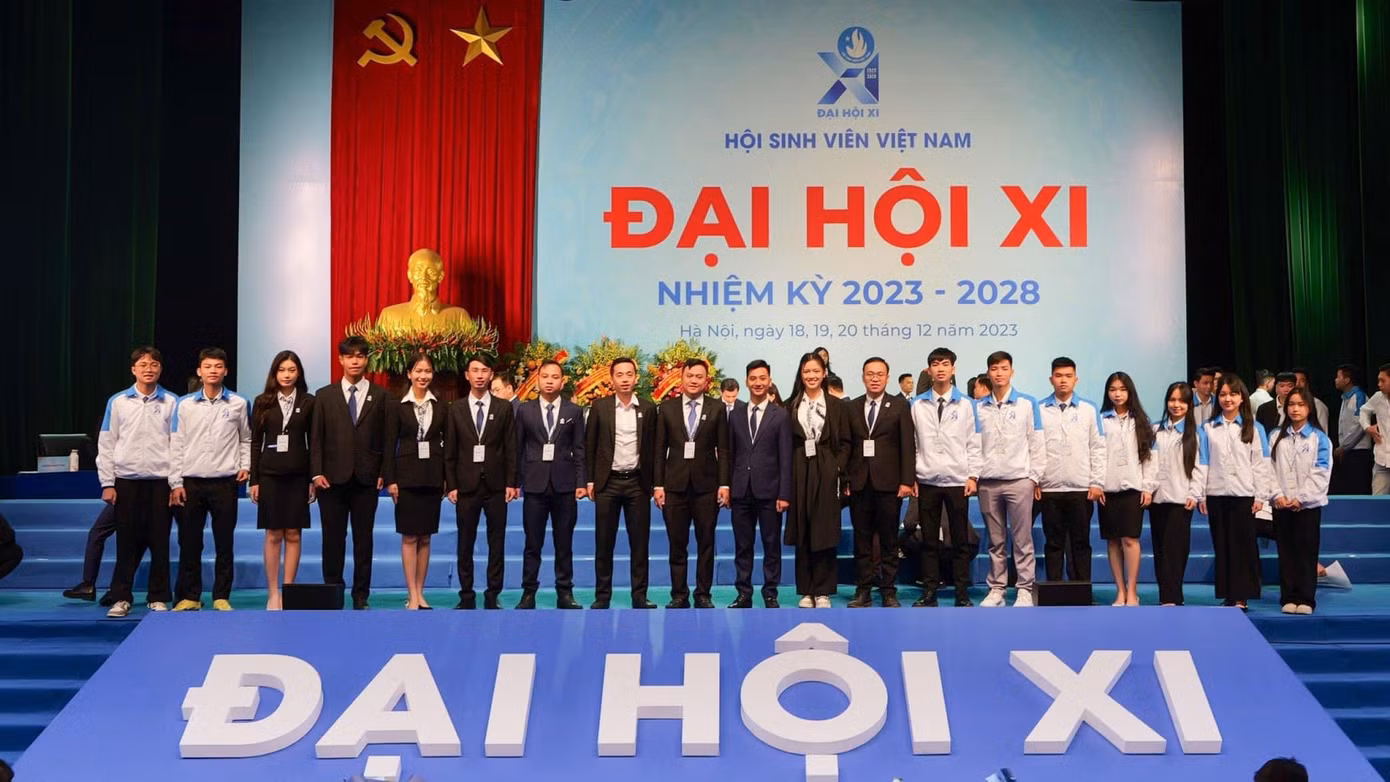 Anh Thy tại Đại hội đại biểu toàn quốc Hội Sinh viên Việt Nam lần thứ XI.