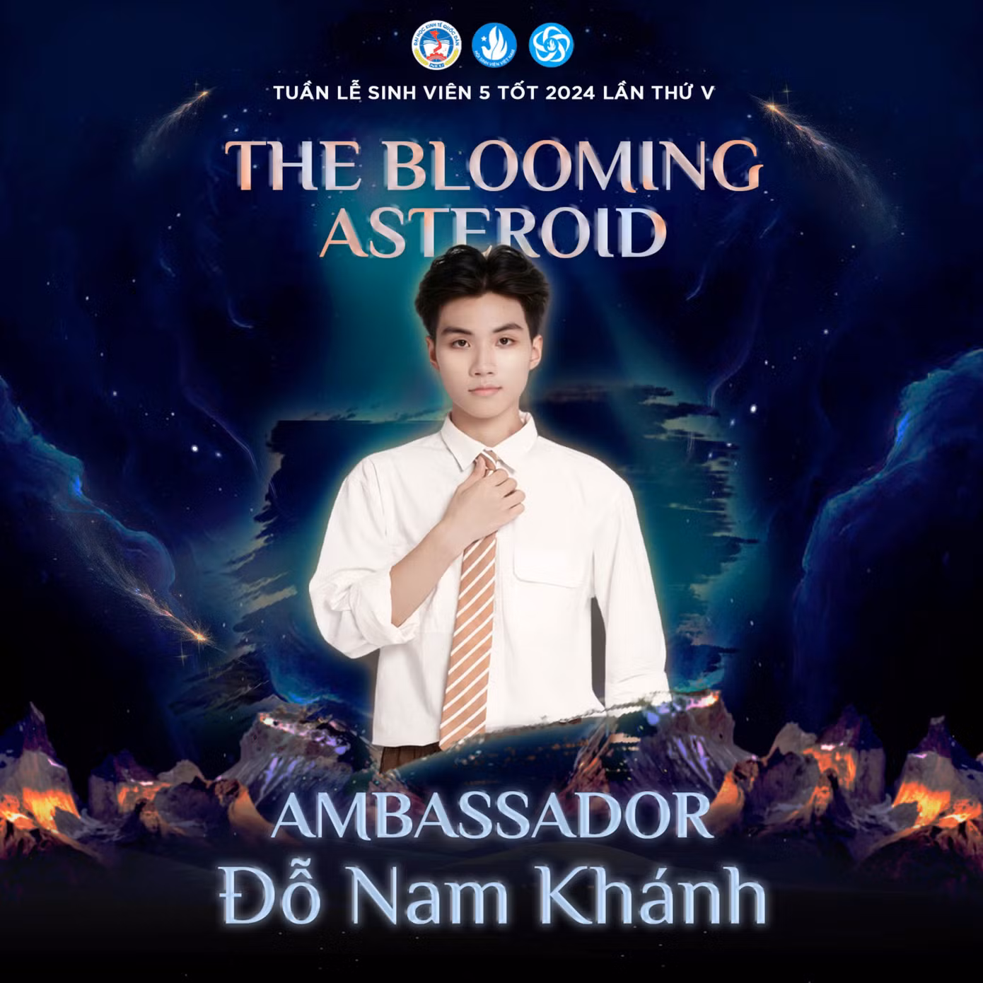 Nam Khánh là Đại sứ Truyền thông cho Tuần lễ Sinh viên 5 tốt 2024 tại Trường Đại học Kinh tế Quốc dân.
