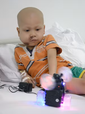 Cháu Đa sau khi được chữa trị