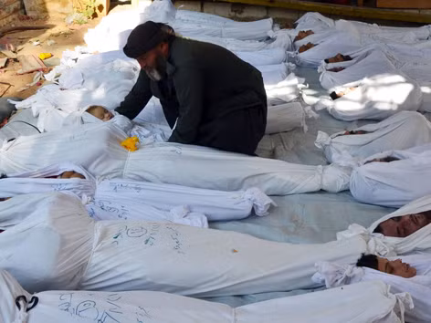 Mỹ cáo buộc chính quyền Syria gây ra vụ thảm sát bằng khí độc ngày 21/8 khiến hơn 1.400 người chết, trong đó có nhiều trẻ em. Ảnh: NYT