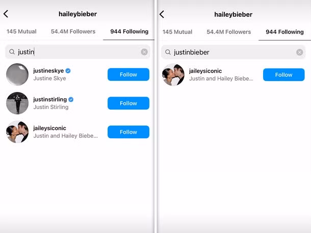 Hailey Bieber hủy theo dõi tài khoản Instagram của chồng. Hailey Bieber hủy theo dõi tài khoản Instagram của chồng.