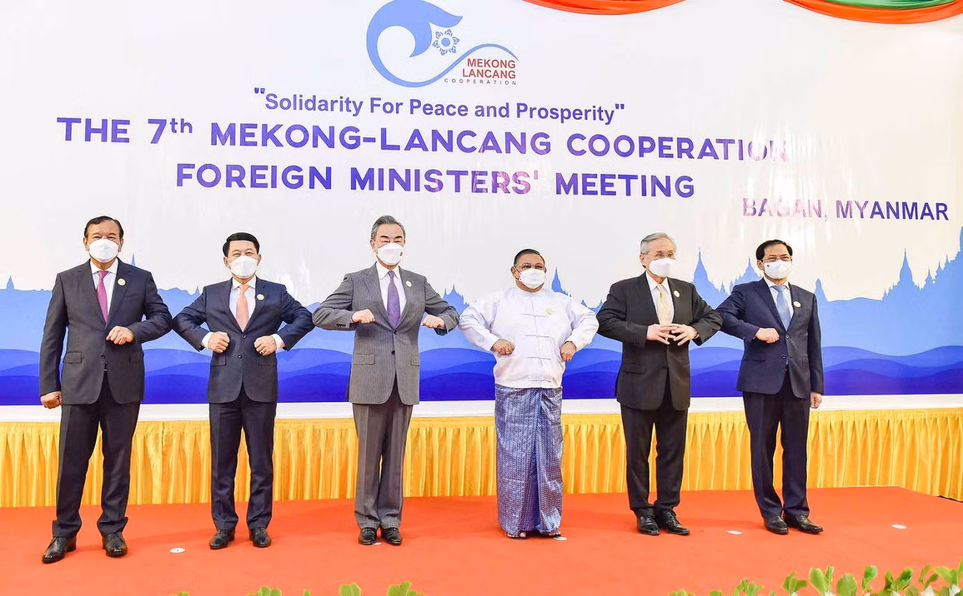 Các Bộ trưởng dự Hội nghị Hợp tác Mekong - Lan Thương tại Myanmar. (Ảnh: Mofa)