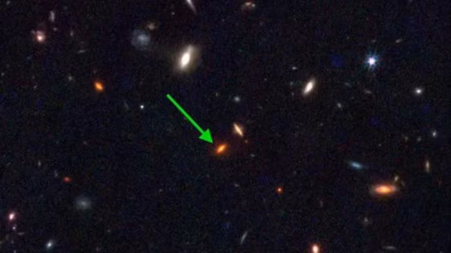 JWST-7329: một thiên hà khổng lồ hiếm hoi hình thành từ rất sớm trong Vũ trụ. (Ảnh: JWST NIRCAM)