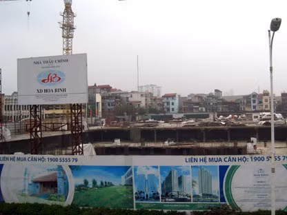 Dự án Hoà Bình Green City - một trong số không ít dự án được phát hiện triển khai xây dựng và mở bán khi chưa có giấy phép xây dựng