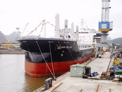 Vinashin là bài học đắt giá trong quá trình phát triển kinh tế (Trong ảnh: Tàu do Vinashin đóng chuẩn bị trao cho khách hàng)