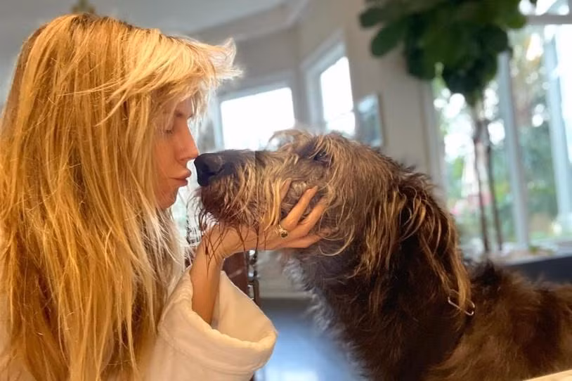 Siêu mẫu Heidi Klum âu yếm chú chó "đẹp trai" Anton.