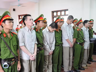 Các bị cáo trong phiên tòa sáng nay 6/9