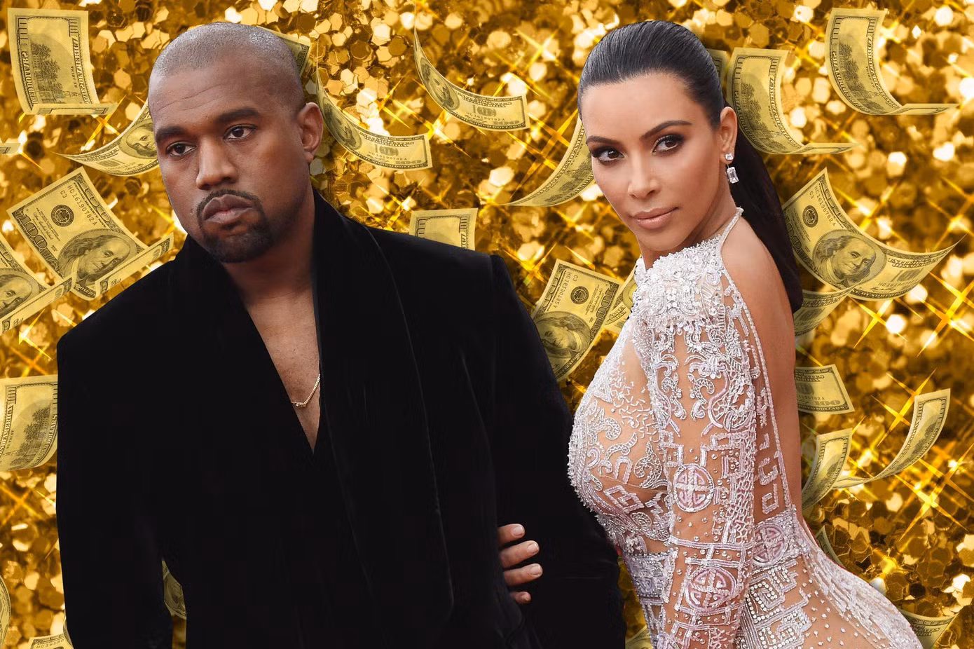 Kim và rapper Kanye West thời còn mặn nồng.