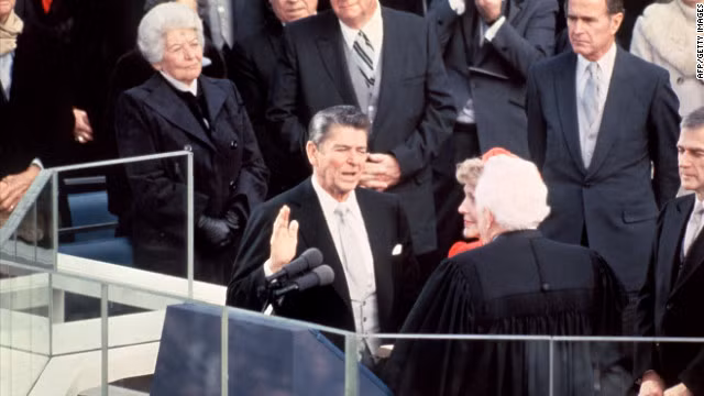Cựu tổng thống Ronald Reagan trong lễ nhậm chức tổng thống thứ 40 của Mỹ hôm 20- 1-1981. Cựu tổng thống Ronald Reagan trong lễ nhậm chức tổng thống thứ 40 của Mỹ hôm 20 1 1981